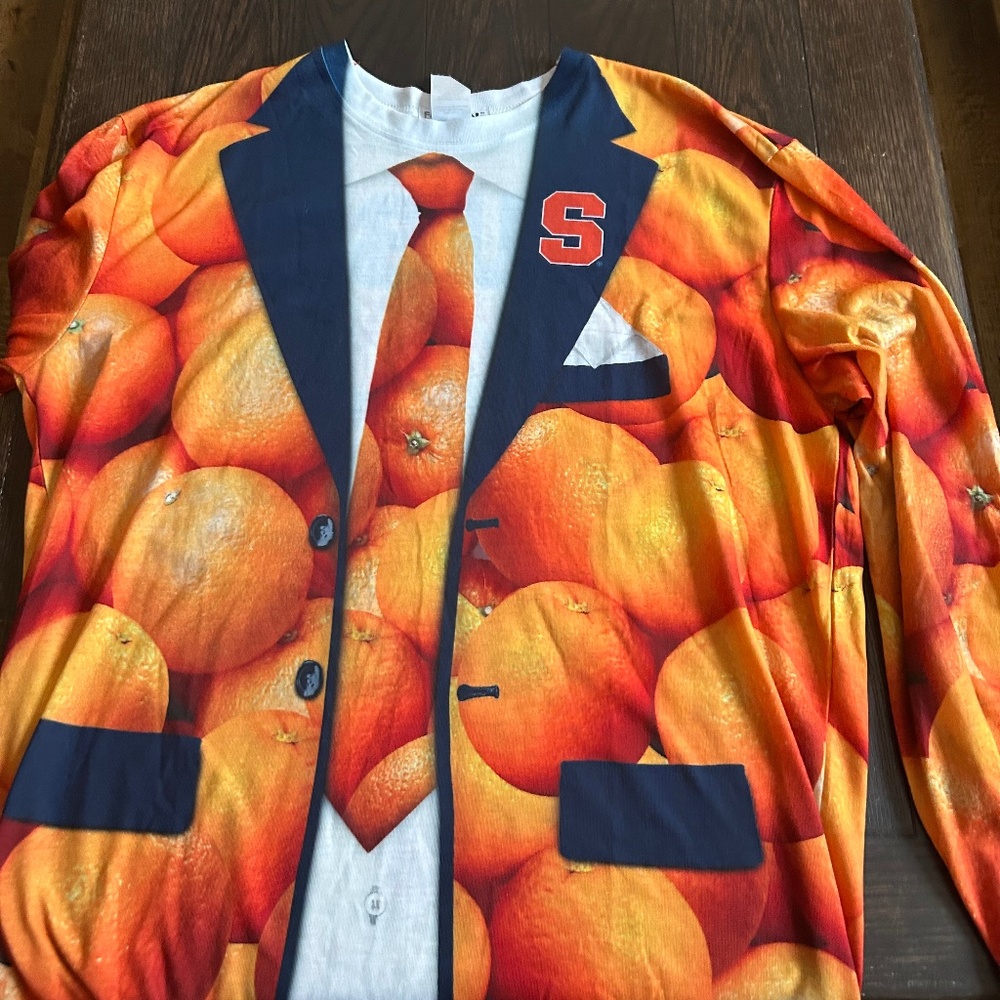 Syracuse Orange Faux Real Suit Long Sleeve T-Shirt - Orange XL